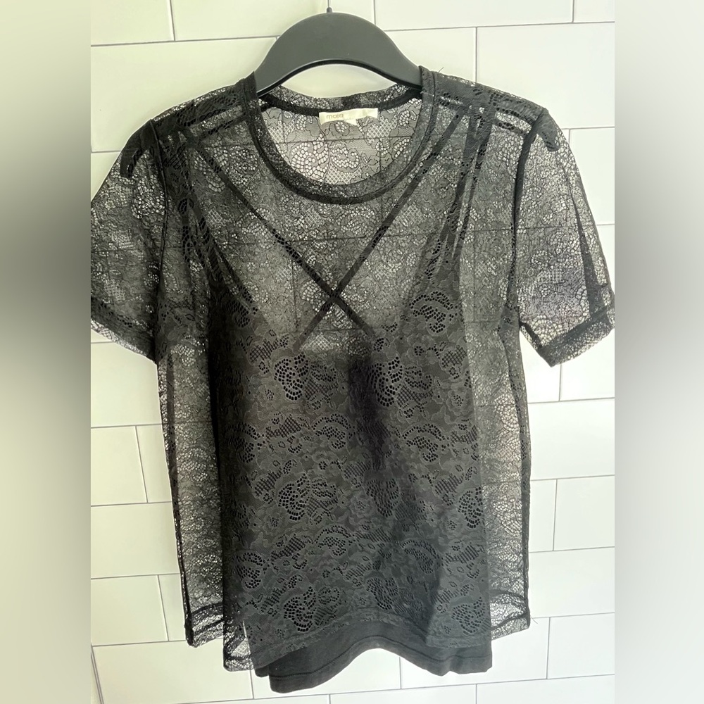 MAJE Black Lace Top size 2